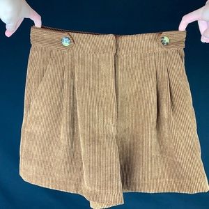 zara mini corduroy high waisted shorts